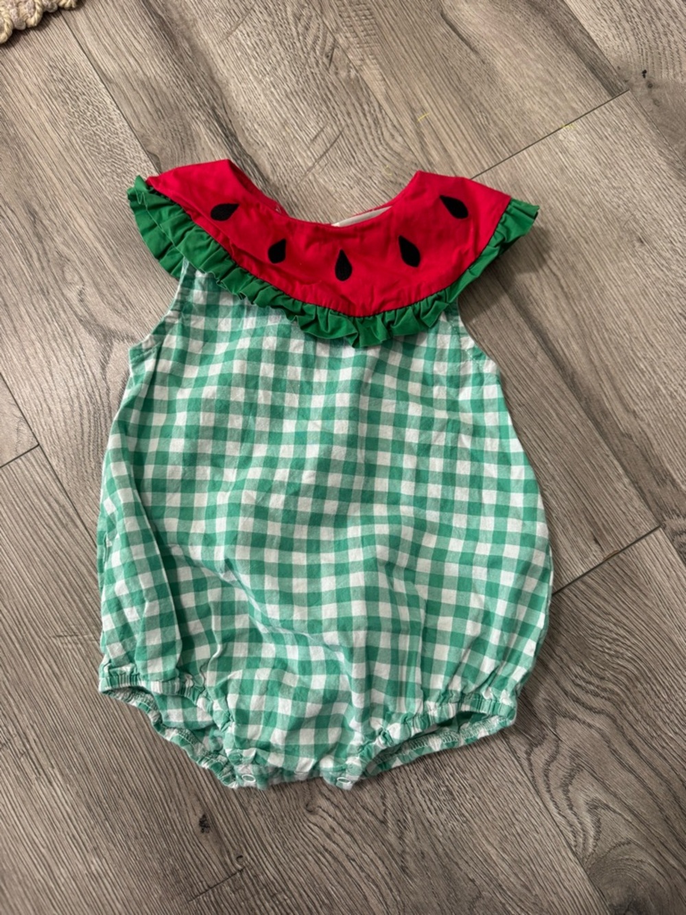 Lil Cactus Watermelon Romper - Green & Red